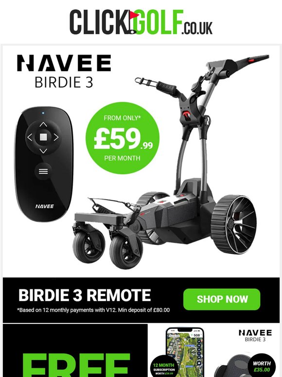 🆕 | NAVEE Birdie 3 Remote Electric Golf Trolley