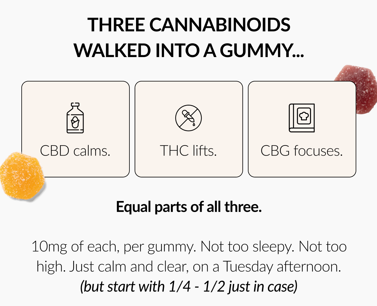 Three Cannabinoids walked into a gummy 