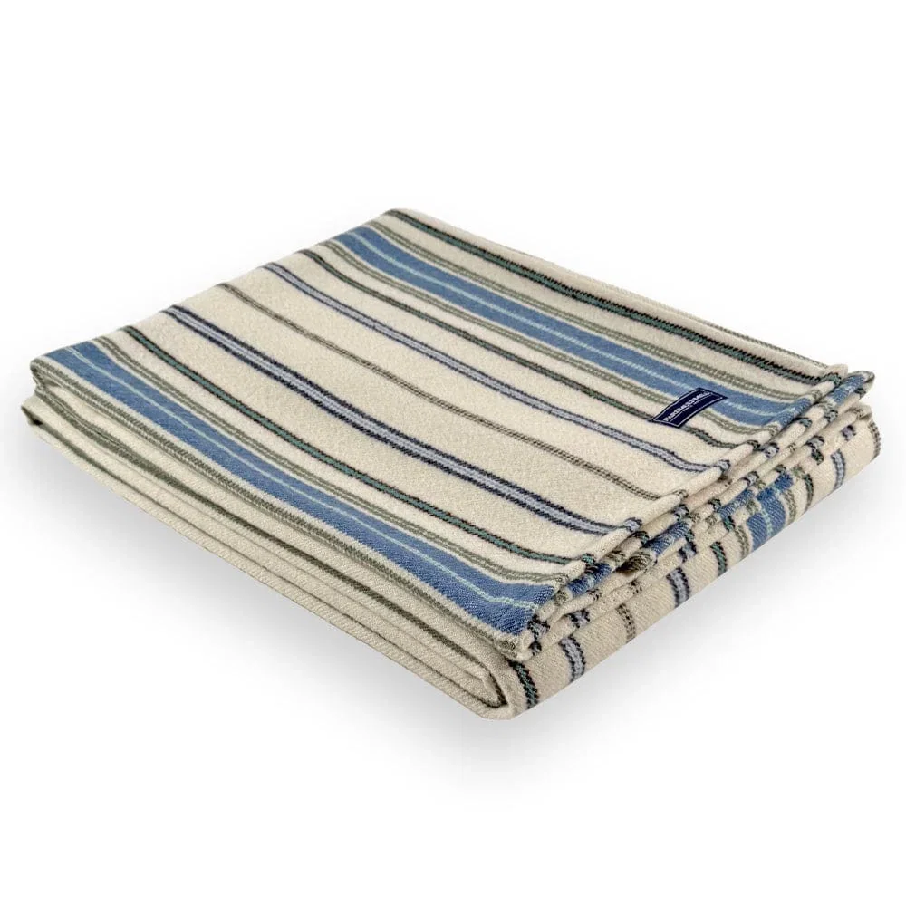 Image of Baja Stripe Lightweight Wool Blanket - Natural