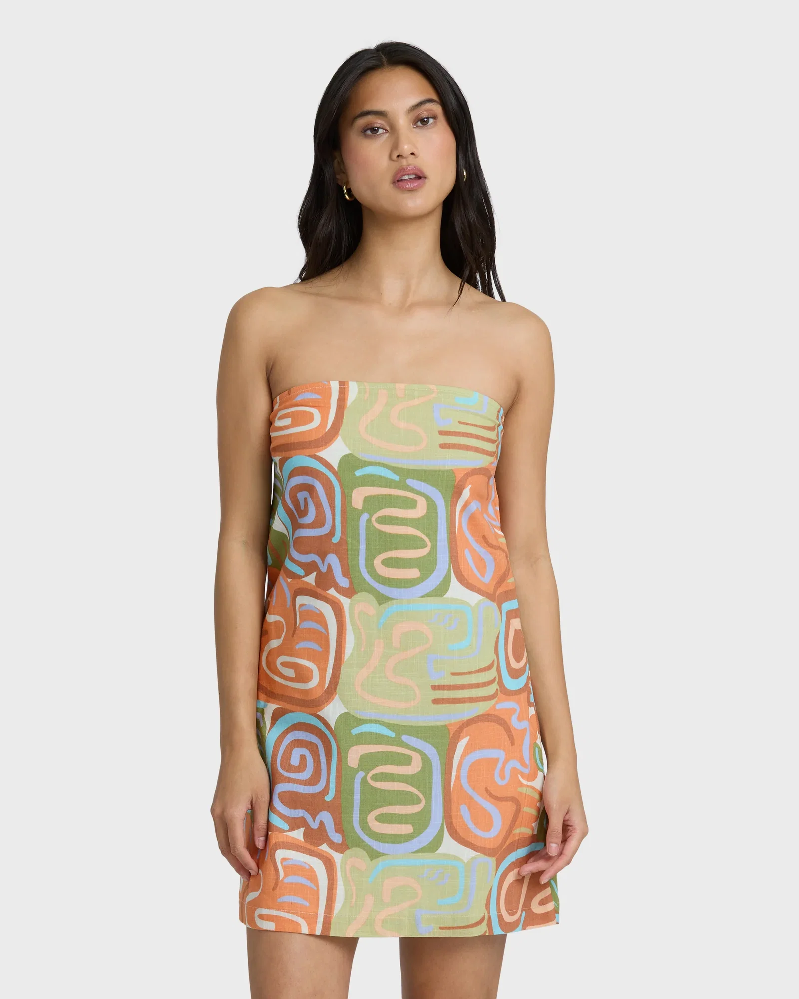 Image of Summer Glow Mini Dress - Orange Multi