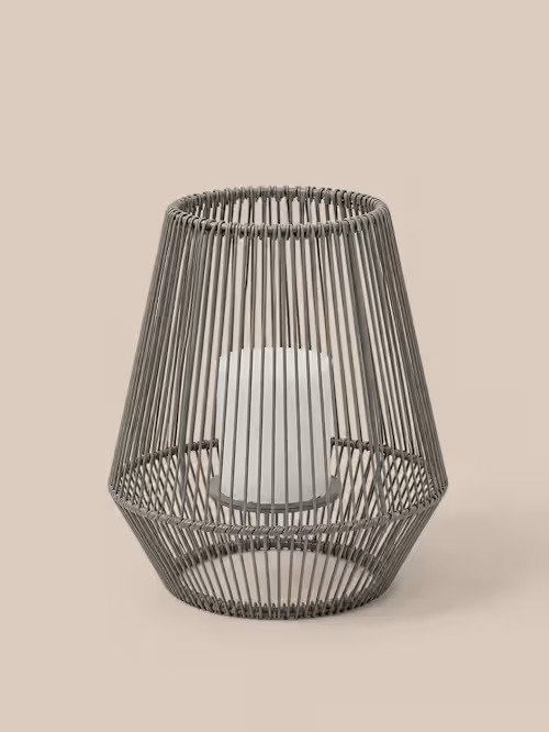 IP44 Natural Wicker LED Lantern