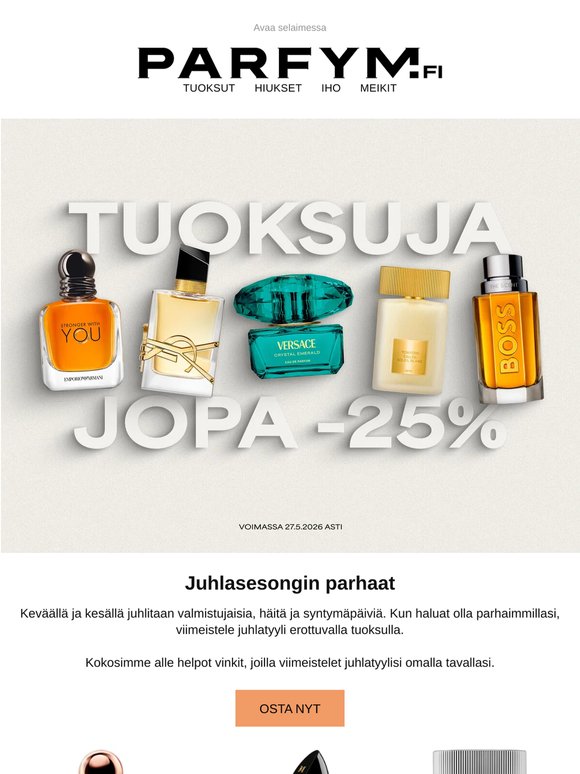 Löydä oma juhlatuoksusi nyt jopa -25%