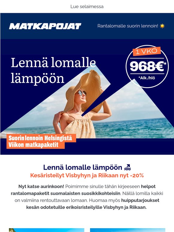 🏖 Lennä lämpöön! 🚢 -20% kesäristeilyt Riikaan ja Visbyhyn