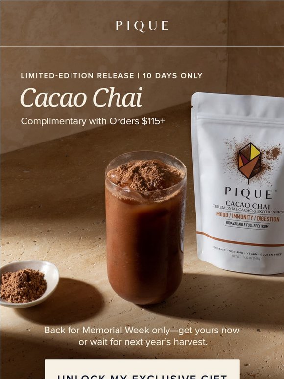 Cacao Chai Is Back—10 Days Only