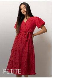 red midi dress