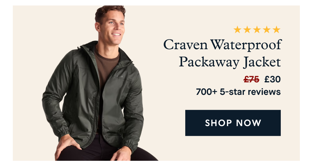 Craven Mens Waterproof Packaway Jacket - Green Pixel