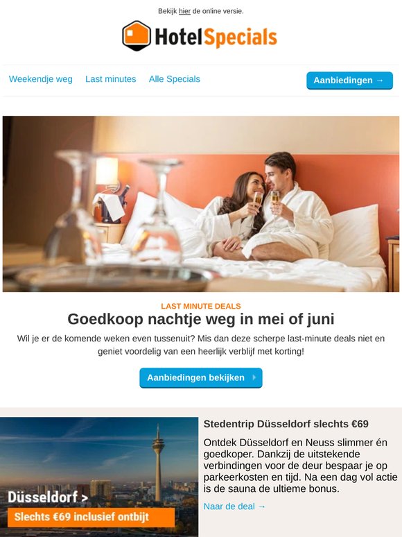 Goedkoop weg in mei en juni!