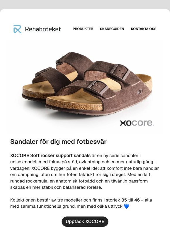 XOCORE fotvänliga sandaler