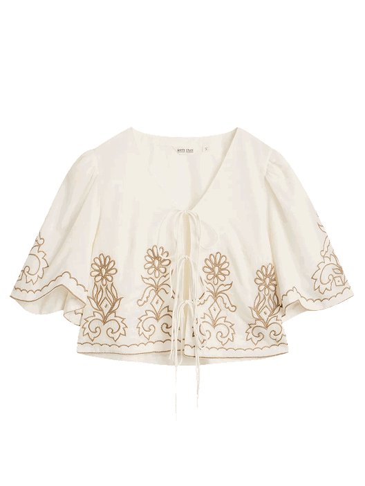 Shop Erin Tie Front Top