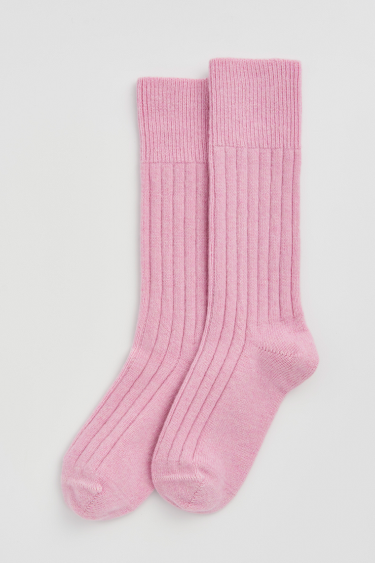 Sugar Pink Merino Bed Socks