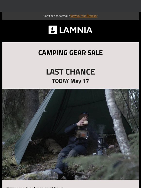 Last Chance - Camping Gear Sale | Save up to 15%