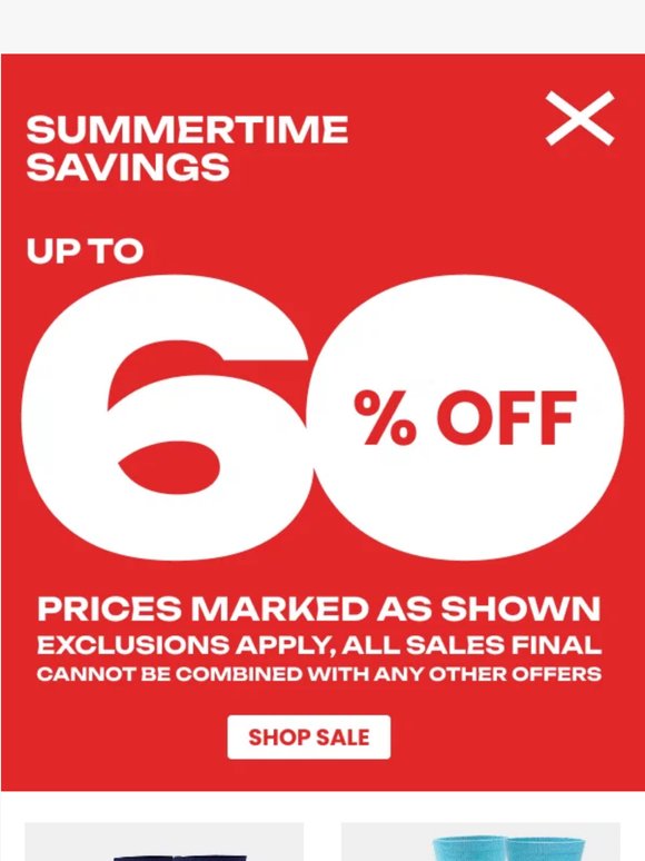 Summertime Savings: Take Up To 60% Off