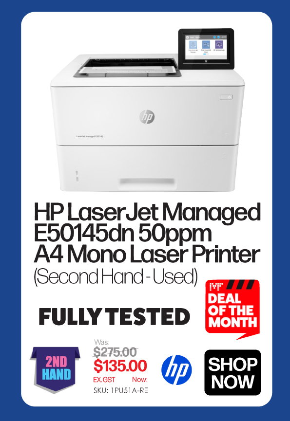 Shop Now HP LaserJet Managed E50145dn A4 Printer - Was $275, Now $135 Ex GST