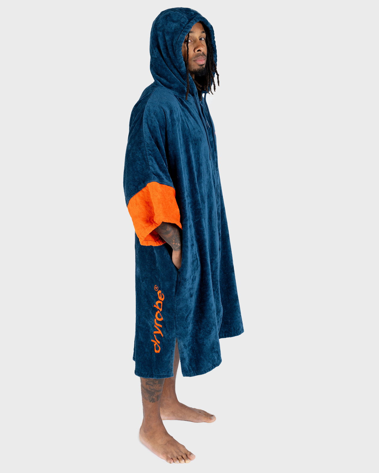Dryrobe® Full-Zip Organic Towel Robe in Deep Sea Blue