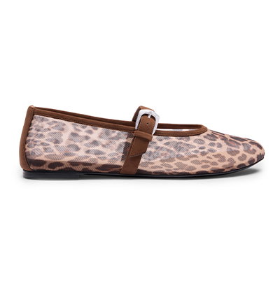 Sai Bareitall Mary Jane Flat in Leopard