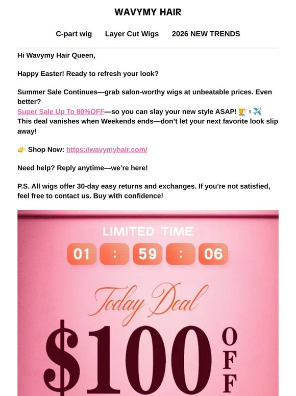 PLEASE CONFIRM ASAP: Over $101 Get $100OFF!