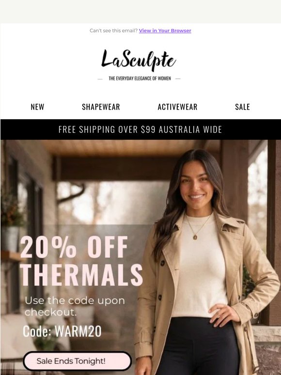 Last Chance as the 20% Off Thermals Ends Tonight