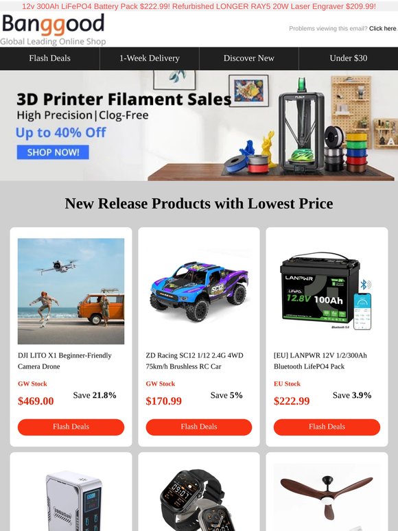 New Drop Alert: 99Wh Power Bank Only $89.99! Artillery 5KG Filament $49.99!>> Find More!