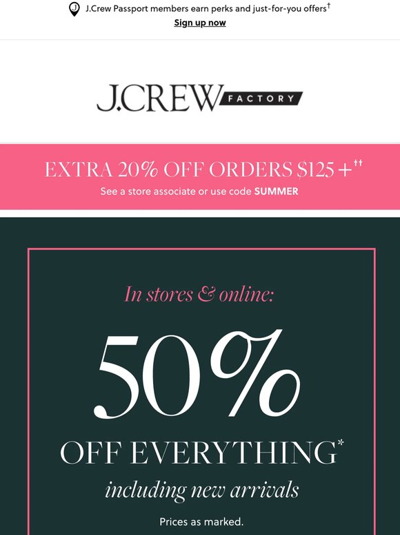 NEW COLOR DROP: 50% off everything, including new arrivals