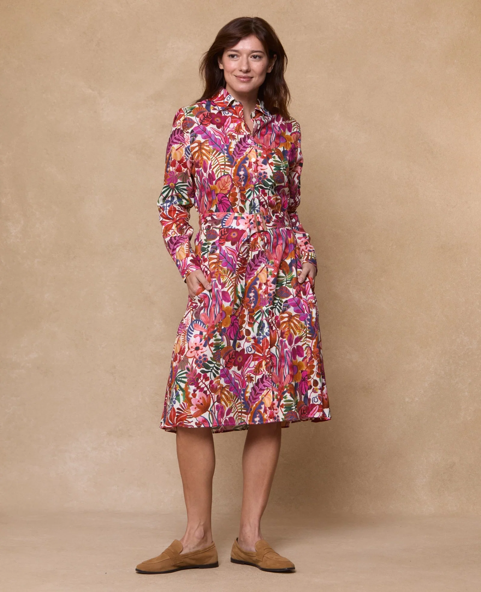 Image of Rachel Linen Blend Liberty Print Dress - Floral