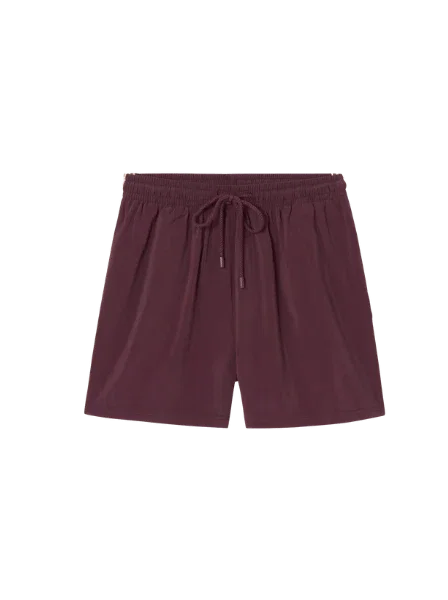 Shorts mit Streifen - Weinrot