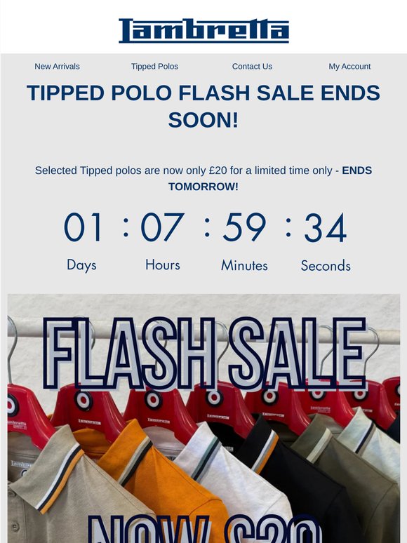 TIPPED POLO FLASH SALE ENDS SOON!