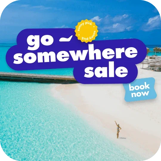 Go somewhere sale on a beach background