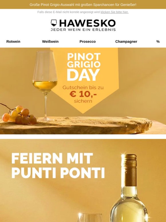Pinot Grigio-Aktion: Bis zu 10 € sparen