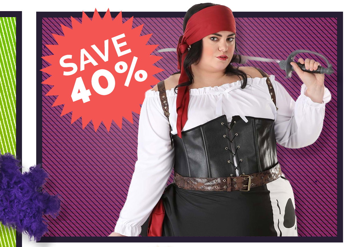 Women's Plus Size Skeleton Flag Rogue Pirate Costume