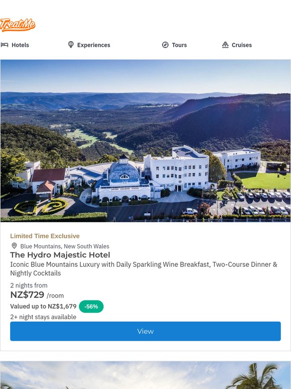 Blue Mountains Hydro Majestic Iconic Luxury w. Daily Sparkling Wine Breakfast