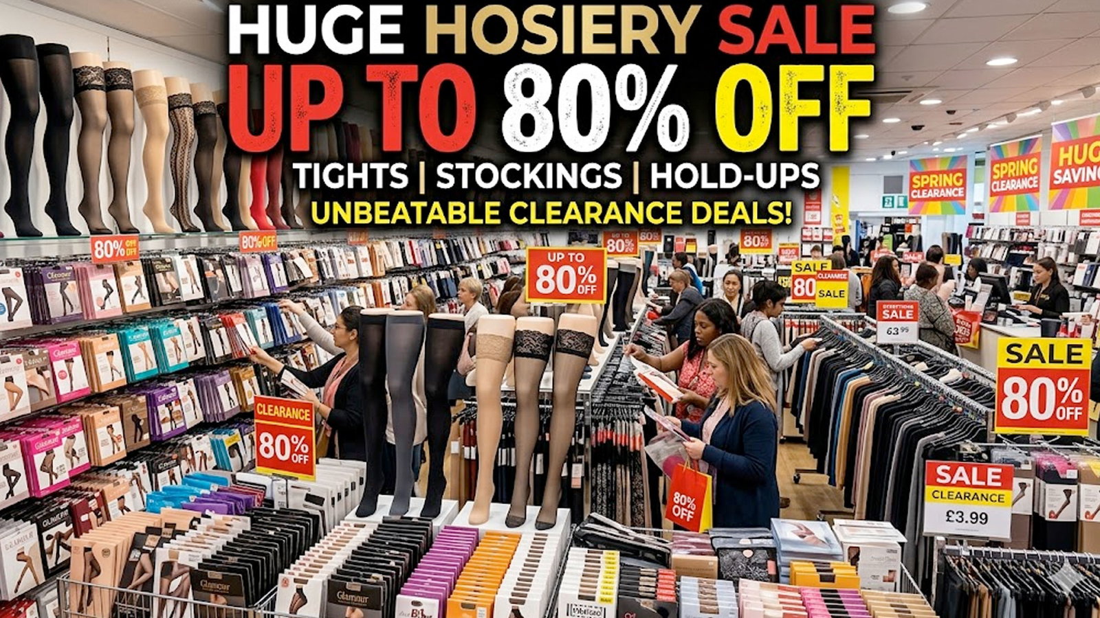 Clearance section in a hosiery store