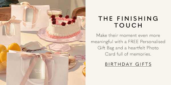 The Finishing Touch - Make their moment even more meaningful with a FREE Personalised Gift Bag and a heartfelt Photo Card full of memories.