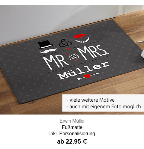 Erwin Müller Fußmatte inkl. Personalisierung ab 22,95€! Viele weitere Motive, auch mit eigenem Foto möglich. 