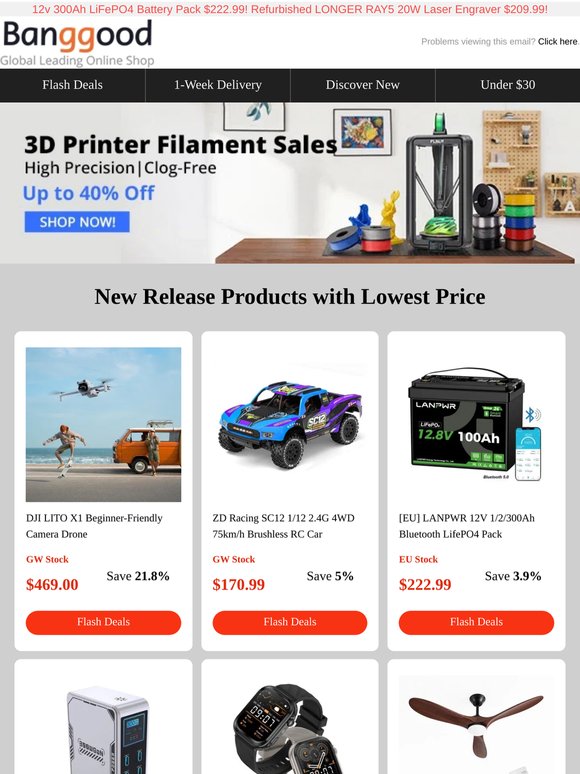 New Drop Alert: 99Wh Power Bank Only $89.99! Artillery 5KG Filament $49.99!>> Find More!