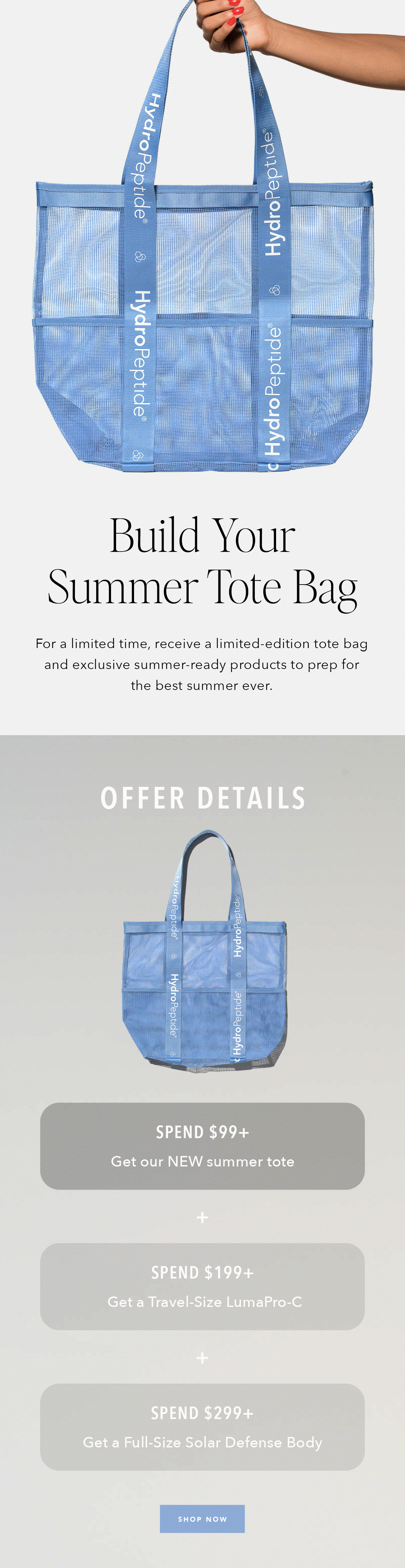 Build Your Bag - up to three first gifts with orders $299+