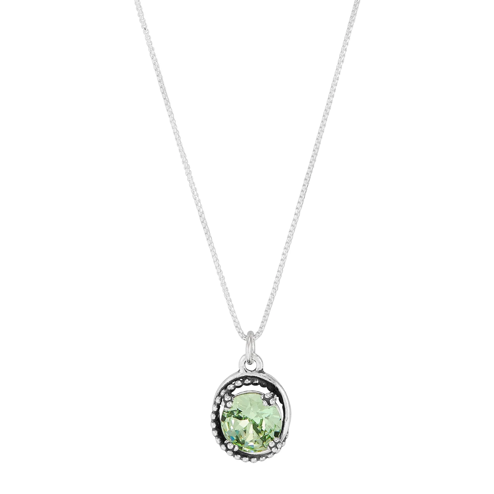 Forest Veil Pendant Necklace, Green Cubic Zirconia