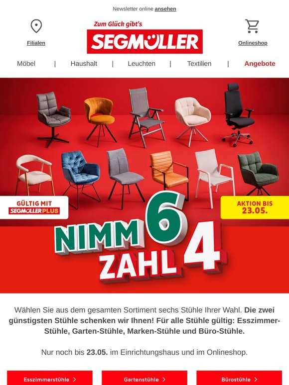 Nur noch für kurze Zeit: 2 Stühle gratis