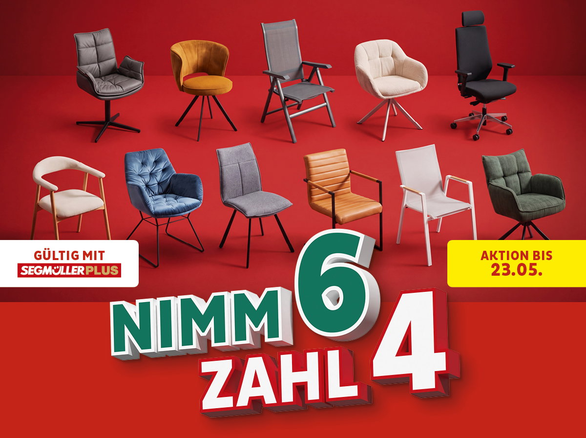 Stuhl-Aktion: Nimm 6 - zahl 4