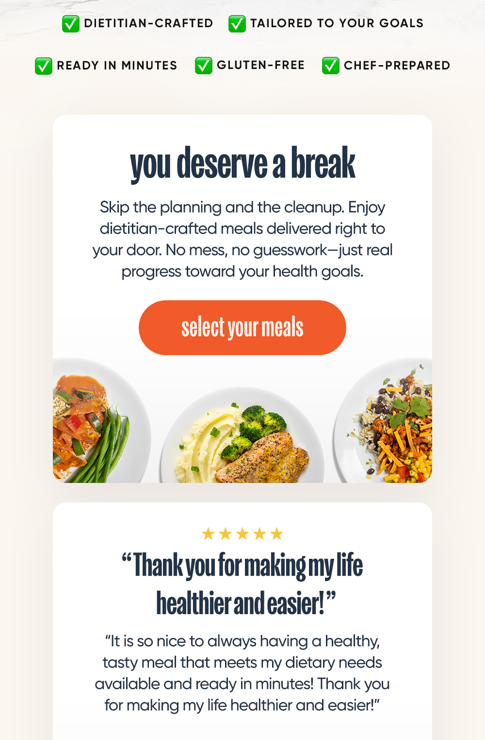 Skip the planning and prep with dietitian-crafted meals