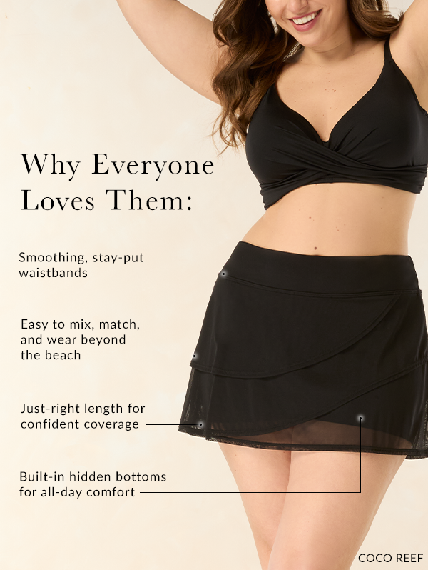 Shop swim skorts and skirts