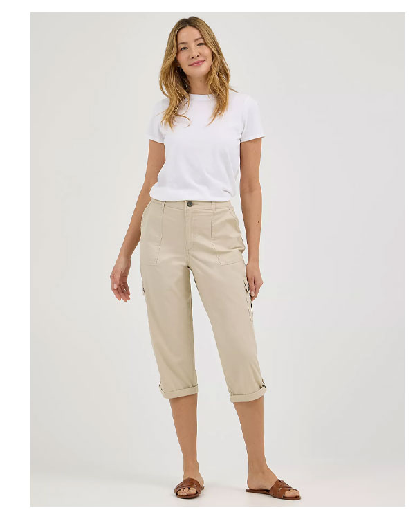 Women's Ultra Lux Comfort with Flex-to-Go Relaxed Fit Cargo Capri