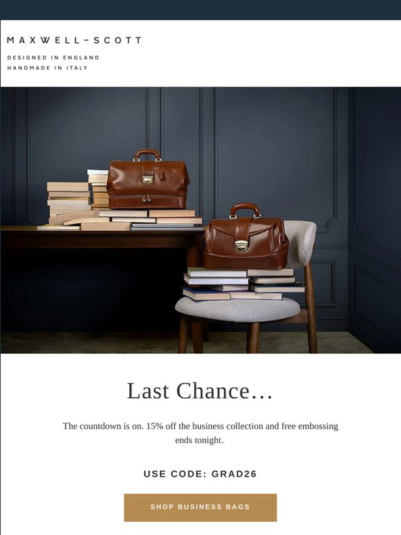 15% Off Business Ends Tonight
