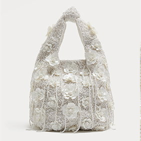 Beaded Floral Grab Bag