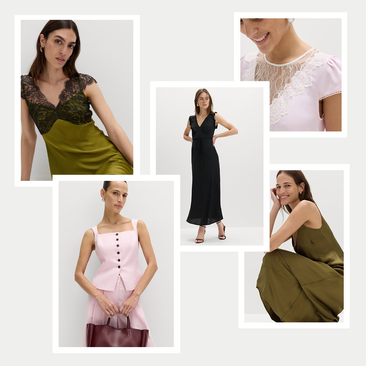 Collection of imagery featuring women's M&S occasionwear pieces