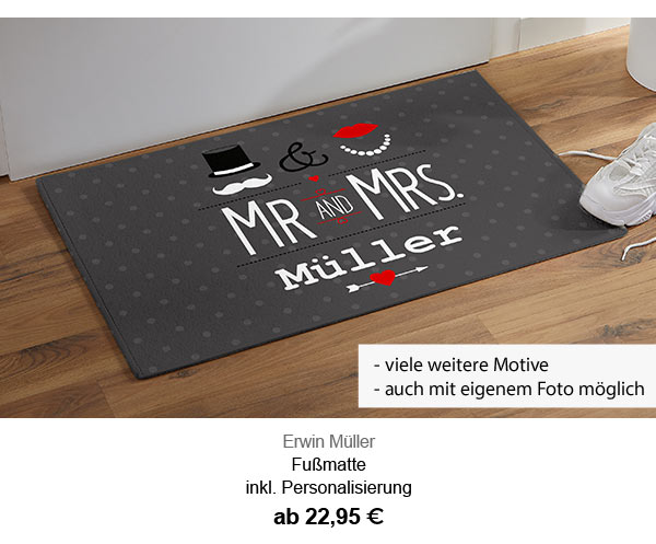 Erwin Müller Fußmatte inkl. Personalisierung ab 22,95€! Viele weitere Motive, auch mit eigenem Foto möglich.