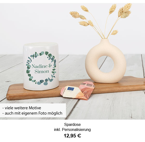 Spardose inkl. Personalisierung 12,95€! Viele weitere Motive, auch mit eigenem Foto möglich. 