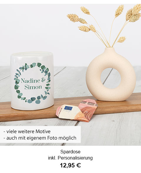 Spardose inkl. Personalisierung 12,95€! Viele weitere Motive, auch mit eigenem Foto möglich. 
