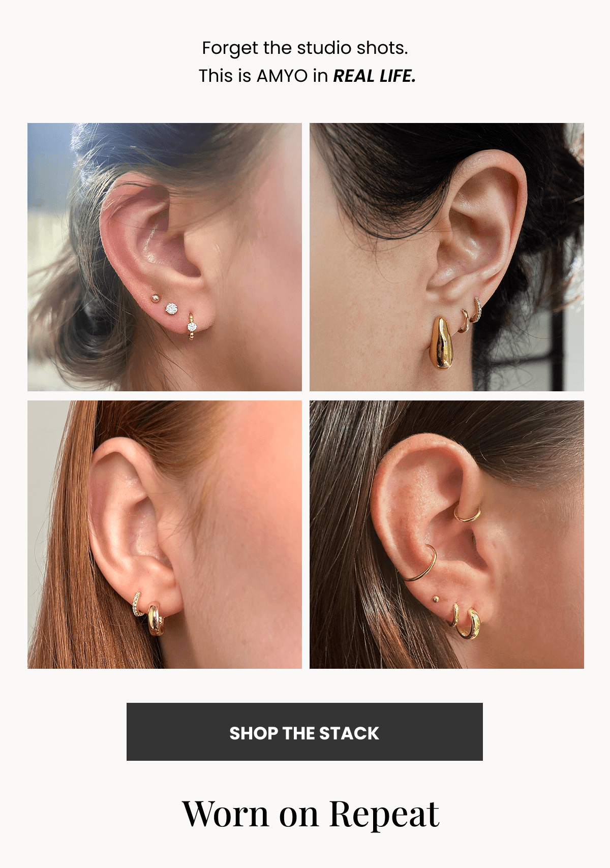 Forget the studio shots.  This is AMYO in REAL LIFE. (SHOP THE STACK ) Worn on Repeat