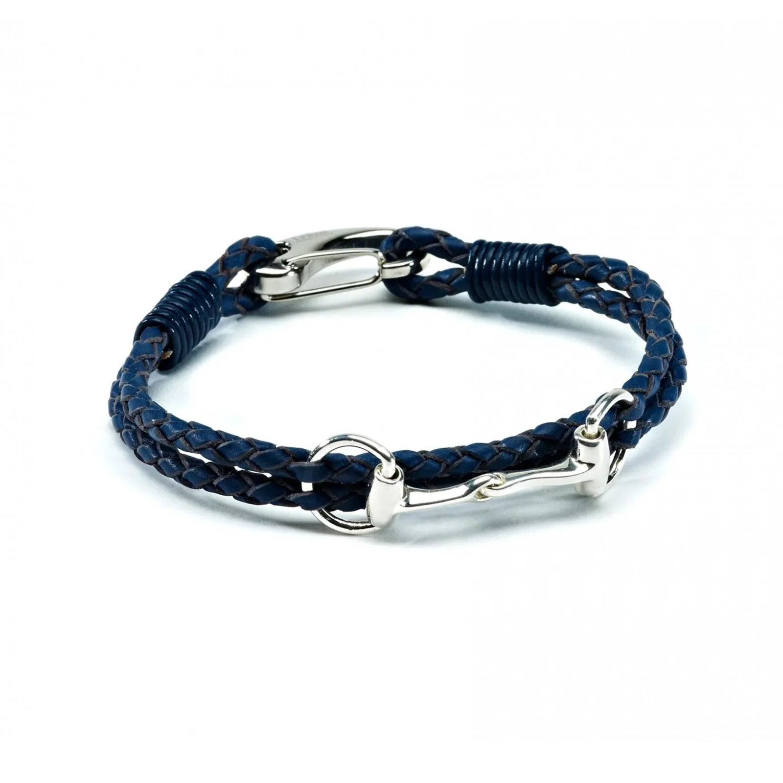 Image of Exclusive Equestrian Sterling Silver Snaffle Leather Bracelet
