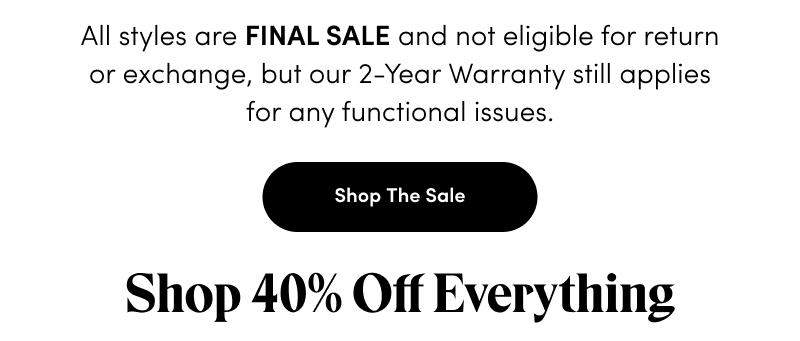 Shop The Sale 40% Off Everything